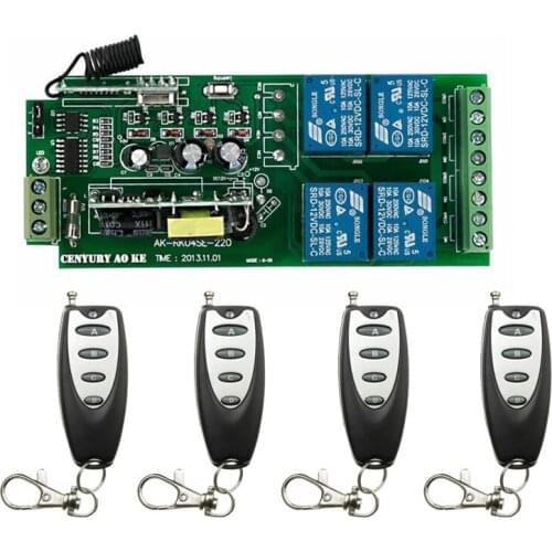 AC85V-250V 10A 4CH 4 CH Wireless Remote Control Controller Radio Switch 315/433 MHz Transmitter Receiver High Sensitivity