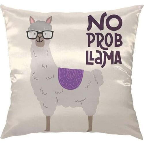 Alpaca Decorative Pillow Case,Lettering Quote Cushion Cover Square Standard Home Decorative for Men/Women/Kids 18x18 inch
