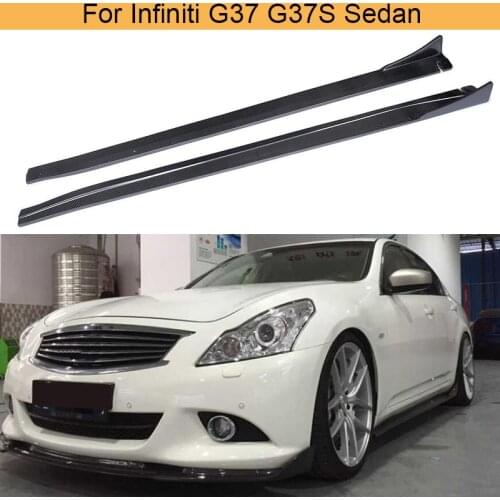 Carbon fiber Car Side Skirt Skirts Apron for infiniti G37 G37S 4 Door sedan Sport Standard Only 2009 - 2013 Not for Journey