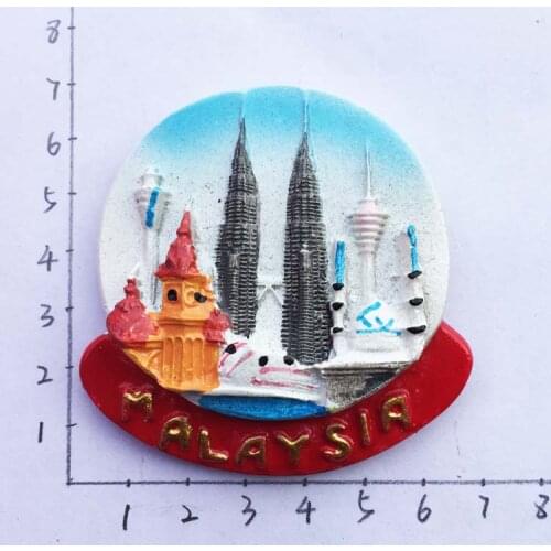 Malaysia Petronas Twin Towers Kuala Lumpur semi solid tourist souvenir magnetic sticker fridge