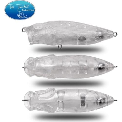 CF Lure 80mm 13g Unpainted DIY Topwater Floating Popper Pike Sea River Bass Hard Bait Fishing Lures