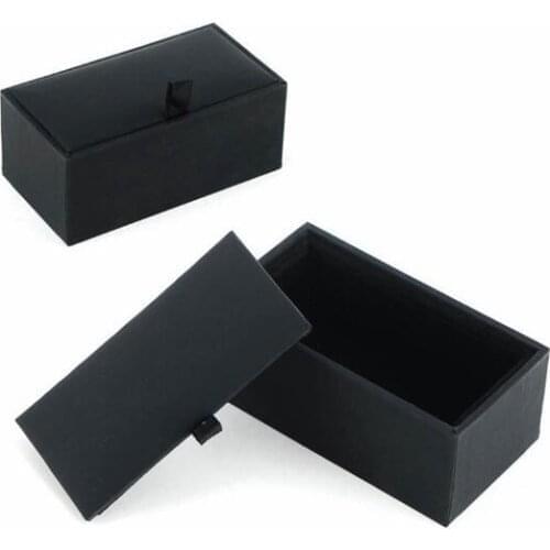 Black Paperboard Cufflinks Tie Clips Boxes High Quality Matte Paper Mens Jewelry Boxes Cuff links Box wholesale 300 pcs/Lot