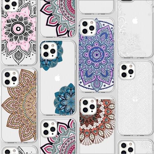 Ciciber Funda Case for Iphone 12 Case for IPhone 12 11 Pro XR 7 X XS Max Mini 8 6 6S Plus SE 2020 Silicone Mandala Vogue Fashion