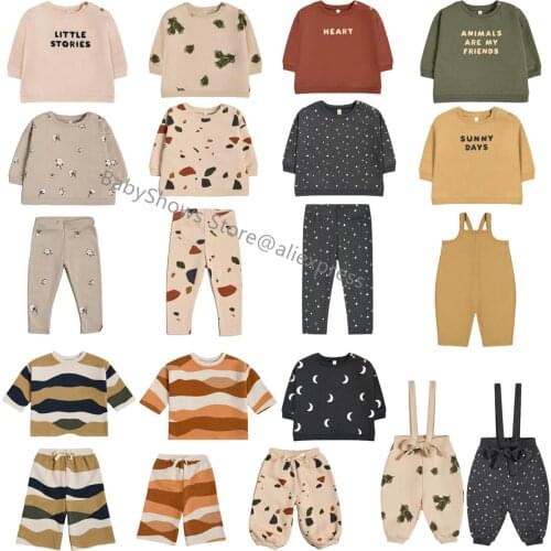 Kids Sweatershirts 2021 AW Autumn Winter Organic Z** Brand Toddler Girl Boy Pullover SweatPant Set Baby Sweaters Clothes Outwear