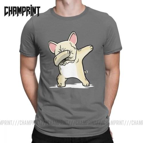 Funny Dabbing Cream French Bulldog Dog Lover T Shirt Mens 100% Cotton 2019 T-Shirt O Neck Tees Clothes Unique Plus Size 4XL 5XL