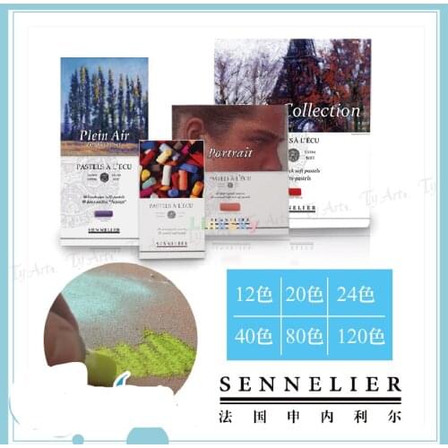 Sennelier PASTELS AL'ECU Soft Pastels-Set of 20/30/40/80 Iridescent Colors,Multicolor,Standard,Extra Soft Artist Quality Pastels