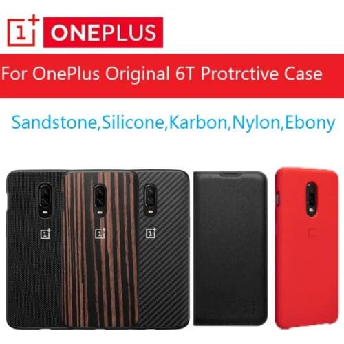Original Oneplus 6T Case Stock A6013 Official Box 100% Original (Bulk Prices) Oneplus 6T Silicone Nylon Sandstone Karbon Cover