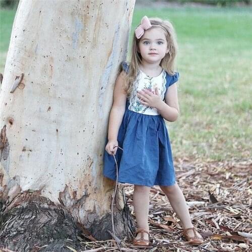 Baby Kids Lace Flower Girl Dress Princess Pageant Summer Wedding Party Cute Girls Dresses Fashion Beach Clothes 1-4T