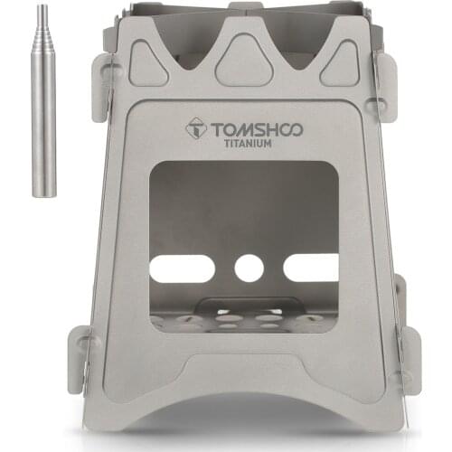 TOMSHOO Camping Wood Stove Portable Folding Lightweight Titanium Wood Burning Backpacking Stove for Outdoor Survival Cooking