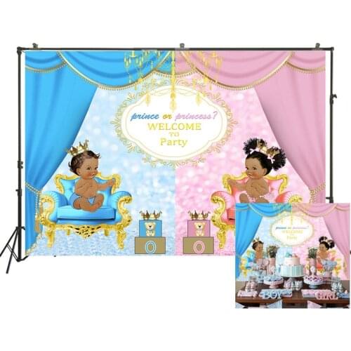 Prince Or Princess Gender Reveal Party Background Ideas Cake Table Decorations Backdrops Photo Photocall Backdrop Poster Curtain