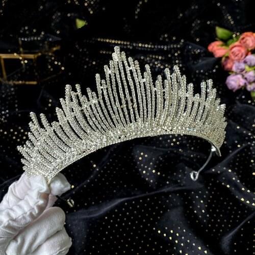 Luxury Crystal Crown Bride Queen wedding hair accessories for women bridal hair jewelry