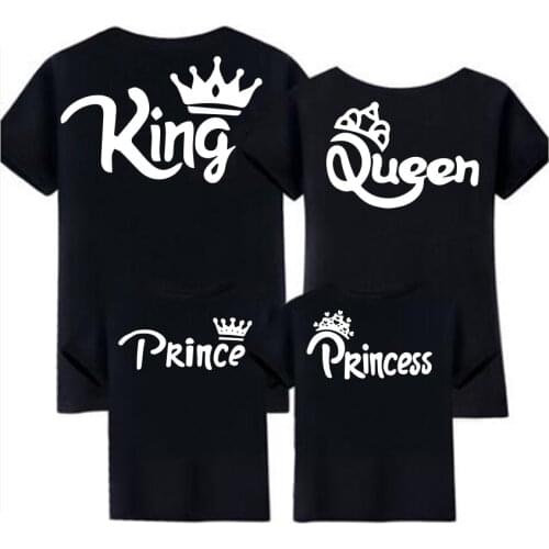 Family tshirt Mommy Daddy and Me baby Matching KING QUEEN princess Clothes Family Matching Outfits Look Baby Girl Boy Clothing