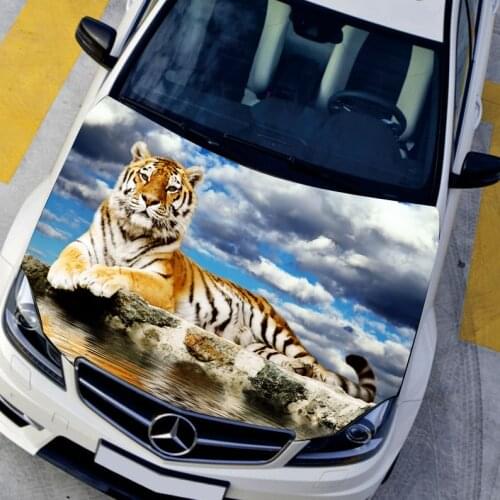 Car styling sticker car covers hood protection film HD Animals Tiger Exterior accessories stickers Car accessories,135*150cm