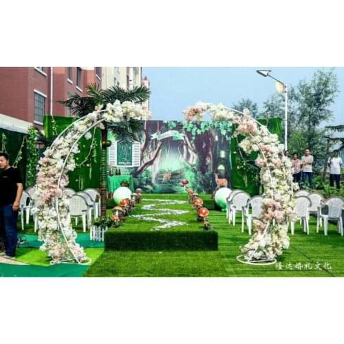 Wedding iron arch shelf European wedding flower door layout props meniscus arch outdoor decoration horn door