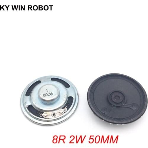 2pcs/lot New Ultra-thin speaker 8 ohms 2 watt 2W 8R speaker Diameter 50MM 5CM thickness 13MM