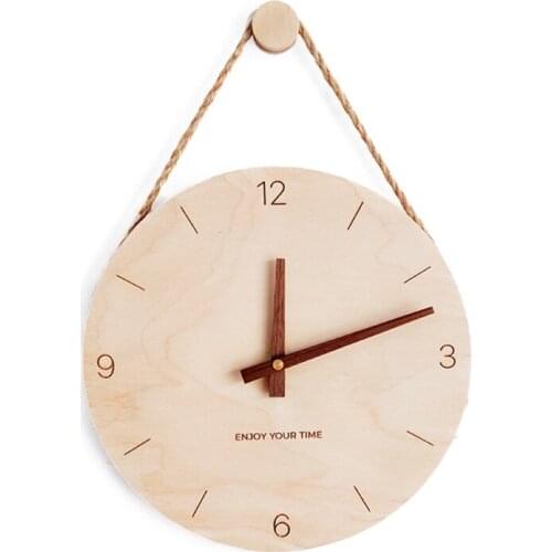 Home Living Room Decoration Simple Design Wooden Wall Clock Creative Bedroom Office Cafe Hotel Study Room Decorate Wall Decor