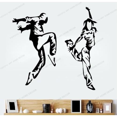 Hip Hop Dancers Wall Decals, Break Dance Wall Decal, Contemporary Dancer Decal, Dancer Decal, Dancing Studio Art, Dancing yw-522