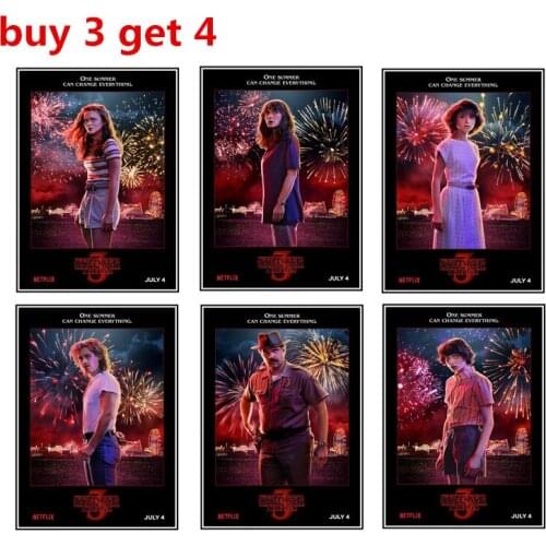 Vintage strange things poster strange things 3 retro poster kraft paper wall decal buy 3 get 4