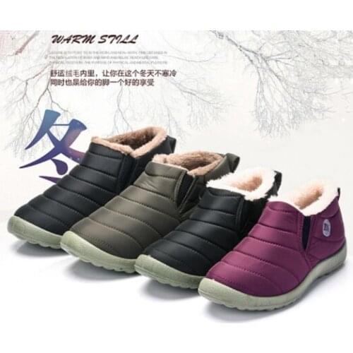 Waterproof Women Winter Shoes Couple Unisex Snow Boots Warm Fur Inside Antiskid Bottom Keep Warm Mens Casual Boots Size35-44