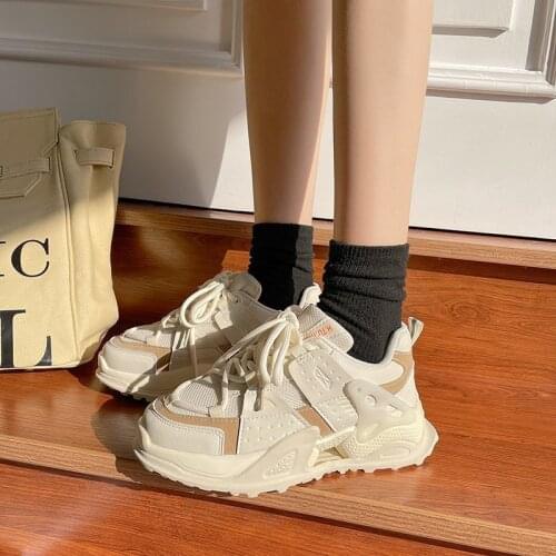 Llogai Chunky Sneakers Women Vulcanize Shoes Bright Candy Color Casual Shoes Woman Sneakers Women Flats Platform Ladies Shoes