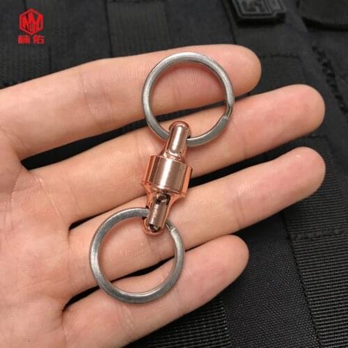 1PC Titanium Alloy Brass Quick Release Detachable Portable Keychain Key Ring EDC Outdoor Pocket Multifunction Tool