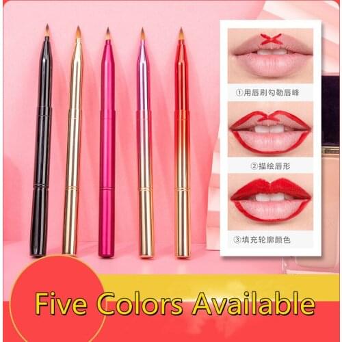 1 Pc Makeup Lip Concealer Brush Double-Ended Colorful Retractable Lipstick With Cover Multi Use Gloss Home Travel Comestic Tools