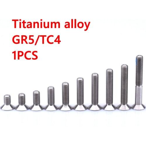 TonKing Titanium Screws GR5/TC4 Fastener Metric Titanium DIN7991 M8 Countersunk head hex bolt 1 pcs