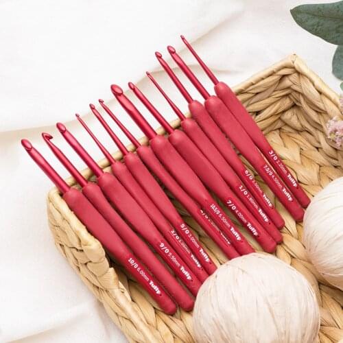 1PCS Japan Tulip ETIMO Red Crochet Hook 1.8-6.5mm Aluminum Resin Knitting Needles Original Authentic Imported from Japan