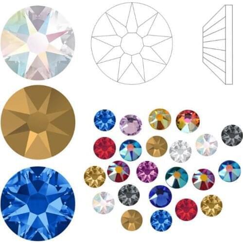 2088NoHF 8 Big 8 Small Glass Non Hotfix 1440pcs/pack Glitter Crystal Rhinestones For Nail Art Decorations DIY Needlework Clothes