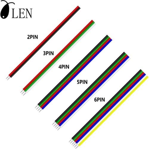 5~100 Meters 2pin 3pin 4pin 5Pin 6pin 22 AWG Extension Electric Wire Cable Led Connector For 5050 3528 RGBW RGB CCT LED Stirp