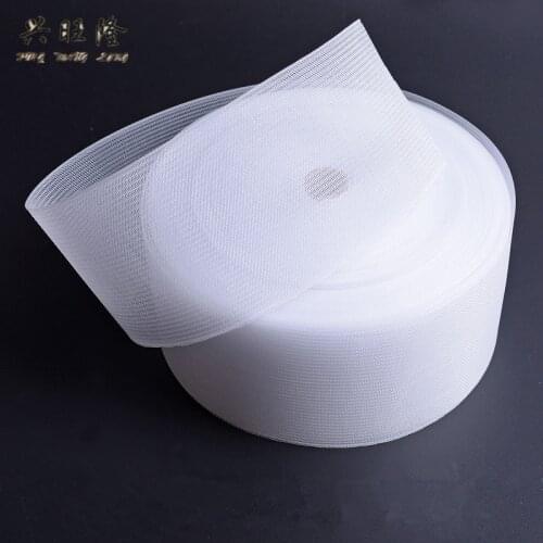 50M/lot Transparent Nylon Curtain Tape Encryption Mesh Punch Belt For Rod Tie Rings Roman Circle Curtain Accessories Invisible