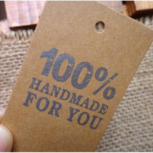 50pcs Vintage Kraft Homemade DIY Gift Tag Party Wedding Cookie Garment Gift Tag Hang Tag Craft Cards Label DIY Paper Labels
