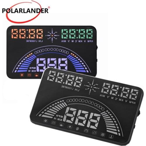 Car HUD display Smart S7 OBD+GPS System 5.8" HD Windshield Projector Digital Voltage Ometer Overspeed alarm Head up display