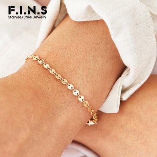 F.I.N.S Not Fade Stainless Steel Bracelet Ankle Bracelets for women Best Friend Dainty Not Fade Adjustable Bracelet Jewelry