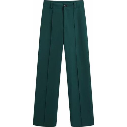 PUWD Casual Women High Waist Straight Pants 2021 Spring-autumn Fashion Ladies High Street Pants Female Solid Color Trousers
