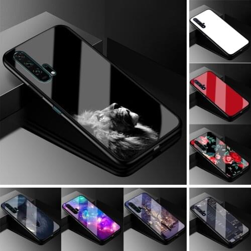 For Huawei Nova 5T Case Nova5T PC Plastic Glass Phone Case Black TPU Bumper Cover for Huawei Nova 5T 2019 Nova 5 T Cover Coque
