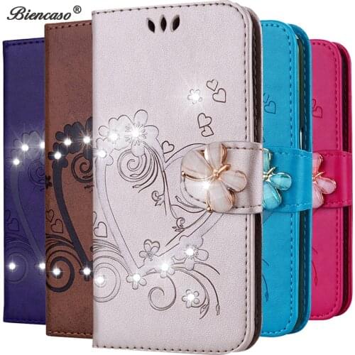 Rhinestone Flip Case For Samsung Galaxy A5 A6 A8 A7 A9 J3 J4 J6 J2 Pro 2018 J330 J530 J730 Note 8 9 Leather Diamond Back Cover