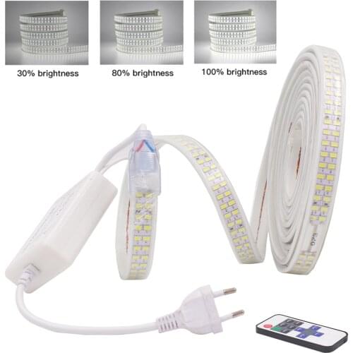 Dimmable LED Strip Light 220V 5730 Waterproof Led Strip High Brightness 240LEDs/m Flexible Kitchen Outdoor Garden LED Light
