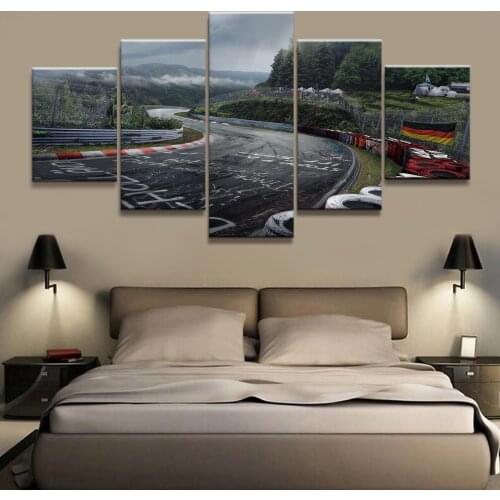 Home Decor Canvas Picture 5 Piece North Raceway Automobile Raceway Scenery Painting Poster Home Canvas Painting Wholesale