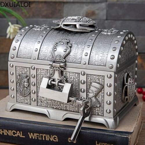 Home Decoration Metal Creative European Multi-layer Jewelry Box Retro Convenient Large Jewelry Storage Box Wedding Gift DXUIALOI