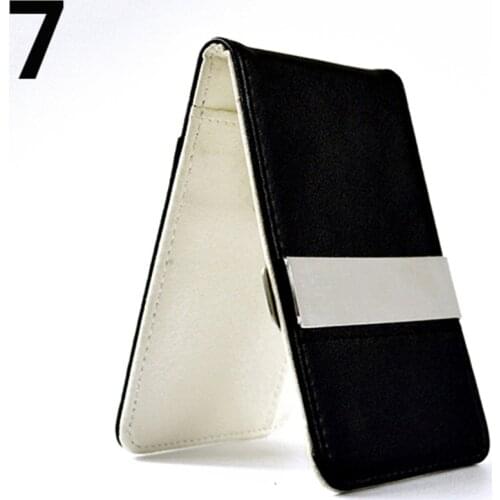 Purse Bifold Men Leather Money Clip Slim Wallet ID Credit I Clip Cash Holder Retro Brand Multi-slot Mens Money Case Dinheiro