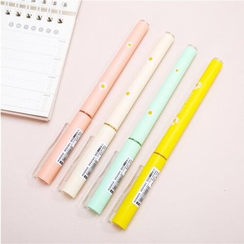 36 pcs/lot Kawaii Daisy Gel Pen Cute 0.5 mm black ink Signature Pens Office School Supplies Stationery gift