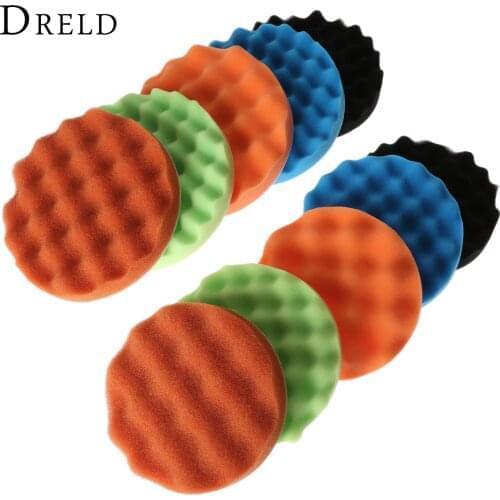 DRELD 5pcs 6/7 Inch Sponge Buffing Polishing Pad Foam Buffer Pads Hand Tool For Car Polisher Buffer Wax Cleaning 150mm 175mm