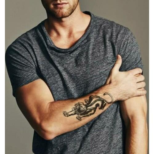 Predatory Cheetah Waterproof Temporary Tattoo Sticker Black Deign Large Size Body Art Fake Tatto Flash Tatoos Arm for Men Women