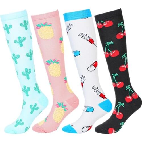 New Compression Stocking Men Women Knee High Stockings Fit For Edema Diabetes Varicose Veins Running Travel Flight Sports Socks