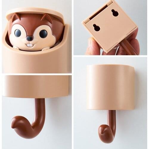 Creative Home Entrance Porch Wall Simple Squirrel Coat Hook Wall Hanging Nursery Wall Nordic Storage Ornaments Kawaii Room Decor