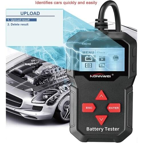 Newest Konnwei KW210 Automatic Smart 12V Car Battery Tester 100-2000 CCA Car Battery Analyzer Auto Repair Tool Regualr Flooded