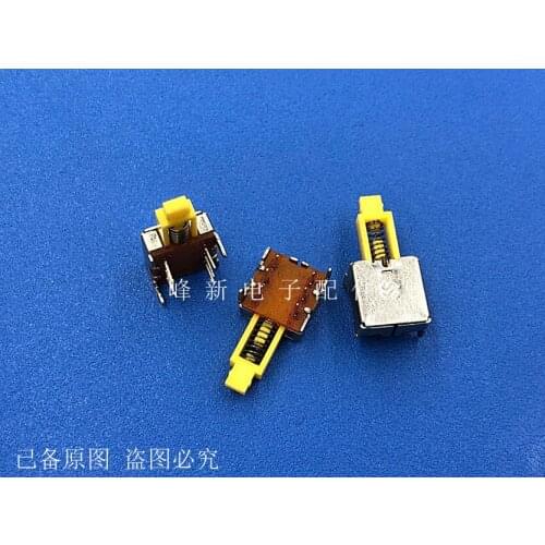 Original new 100% thin dwarf double row 6pin side press self-locking switch with lock button switch piano key power switch