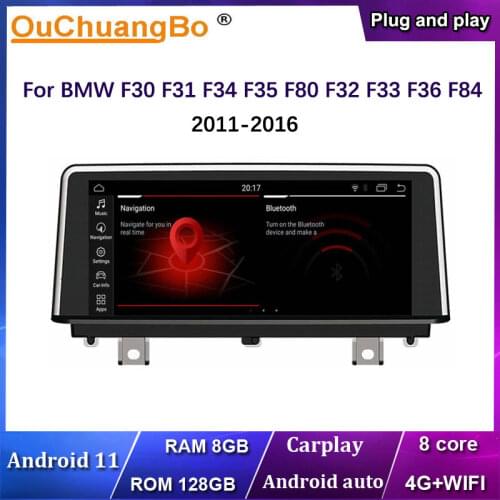 Ouchuangbo car gps audio player radio for 3 Series F30 F31 F34 F35 F80 4 Series F32 F33 F36 F84 with 8 cores 4+64 android 9.0
