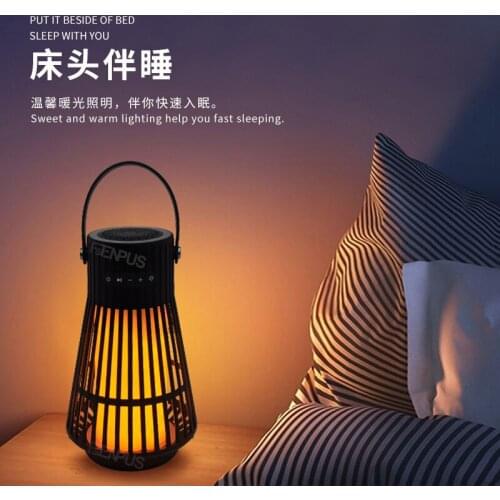 Fstenpus Flame Lights With Bluetooth Speaker Connet 2 for Superior surround sound Outdoor Portable Atmosphere Camping Lamp